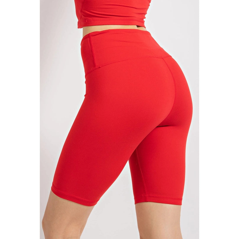 True Red Butter Yoga Biker Shorts